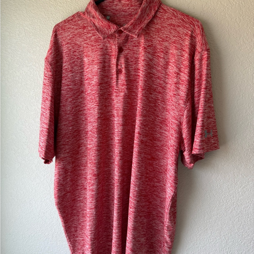 Under Armour Red Polo Shirt Moisture-Wicking Athletic Wear